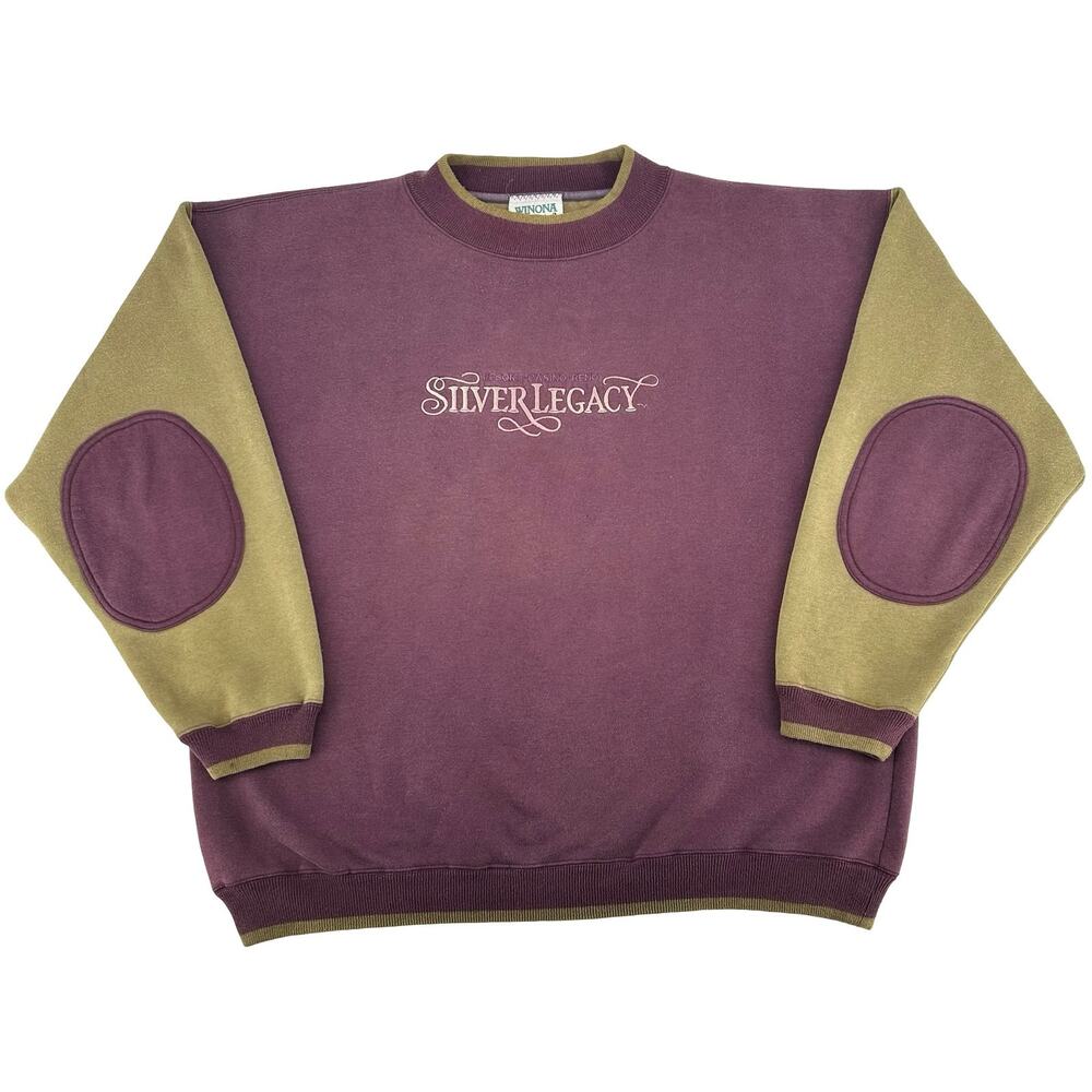 VTG 90s Men's Purple Tan Winona USA Reno Silver Legacy Resort Casino Crewneck XL